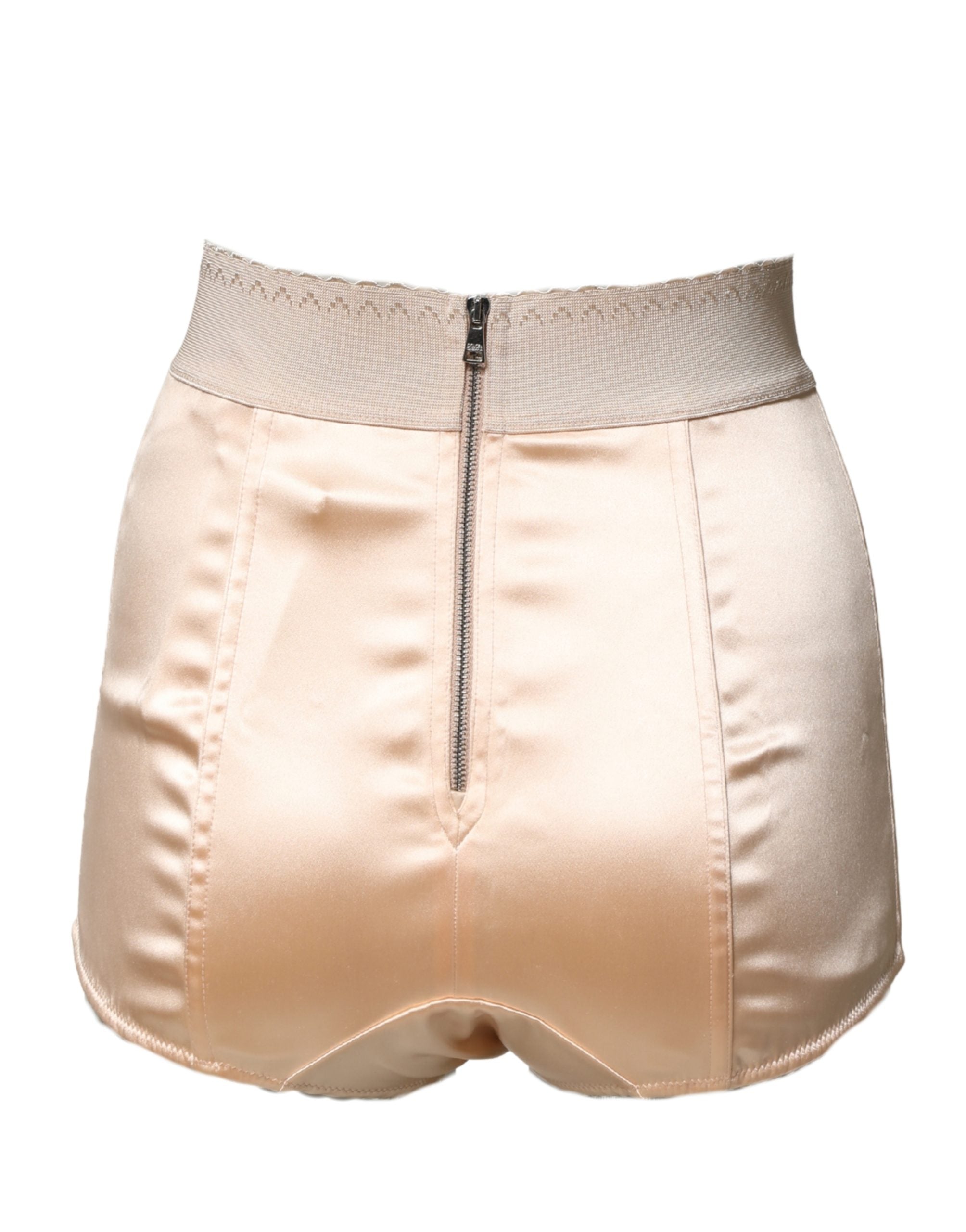 Beige Silk Blend High Waist Girdle Panty Underwear