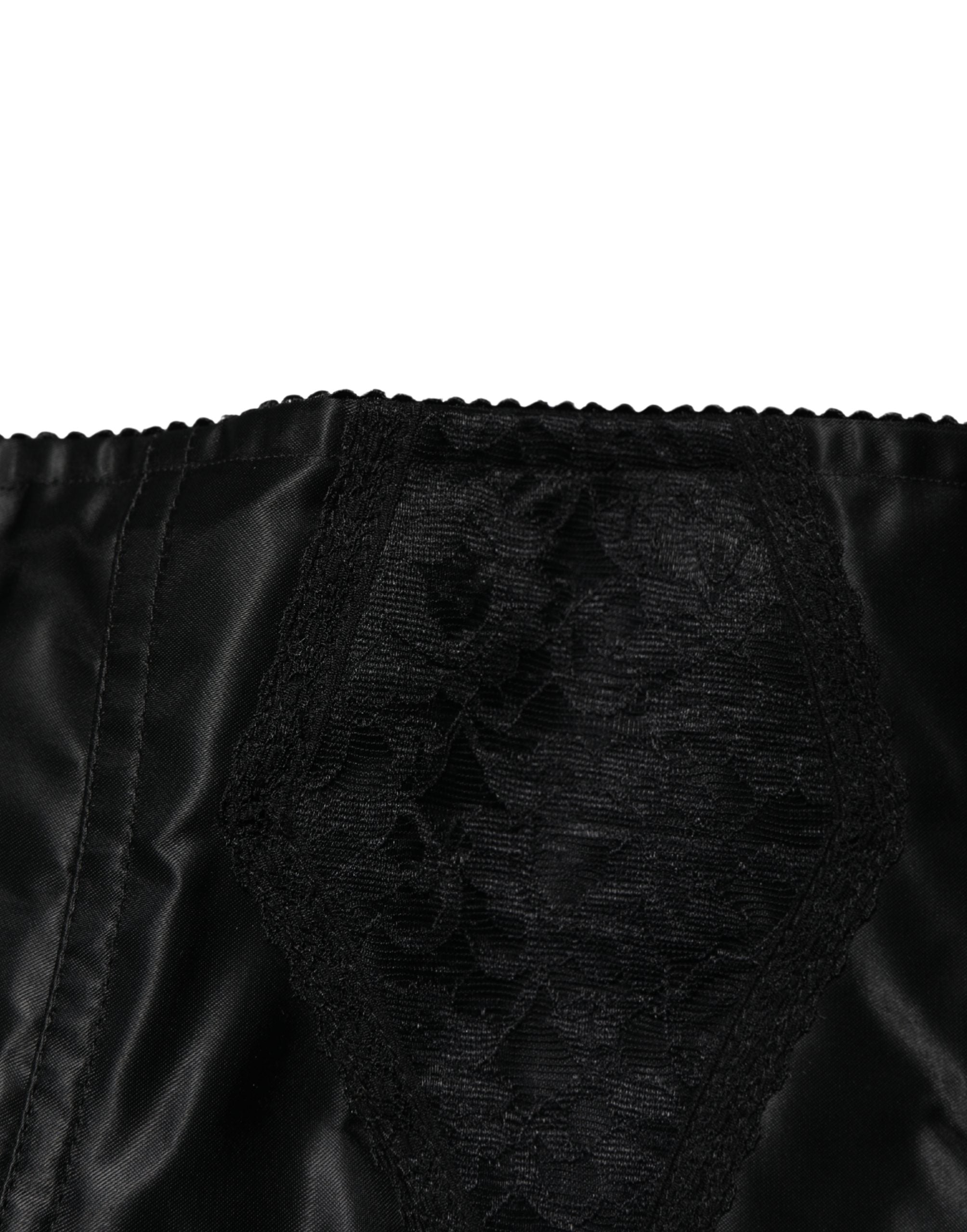 Black Silk Blend High Waist Girdle Panty Underwear