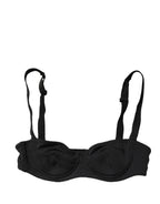 Black Semi-Pad Underwire Balconette Bra Underwear