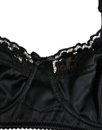 Black Semi-Pad Underwire Balconette Bra Underwear