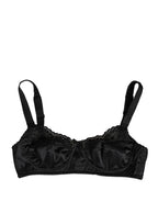 Black Semi-Pad Underwire Balconette Bra Underwear