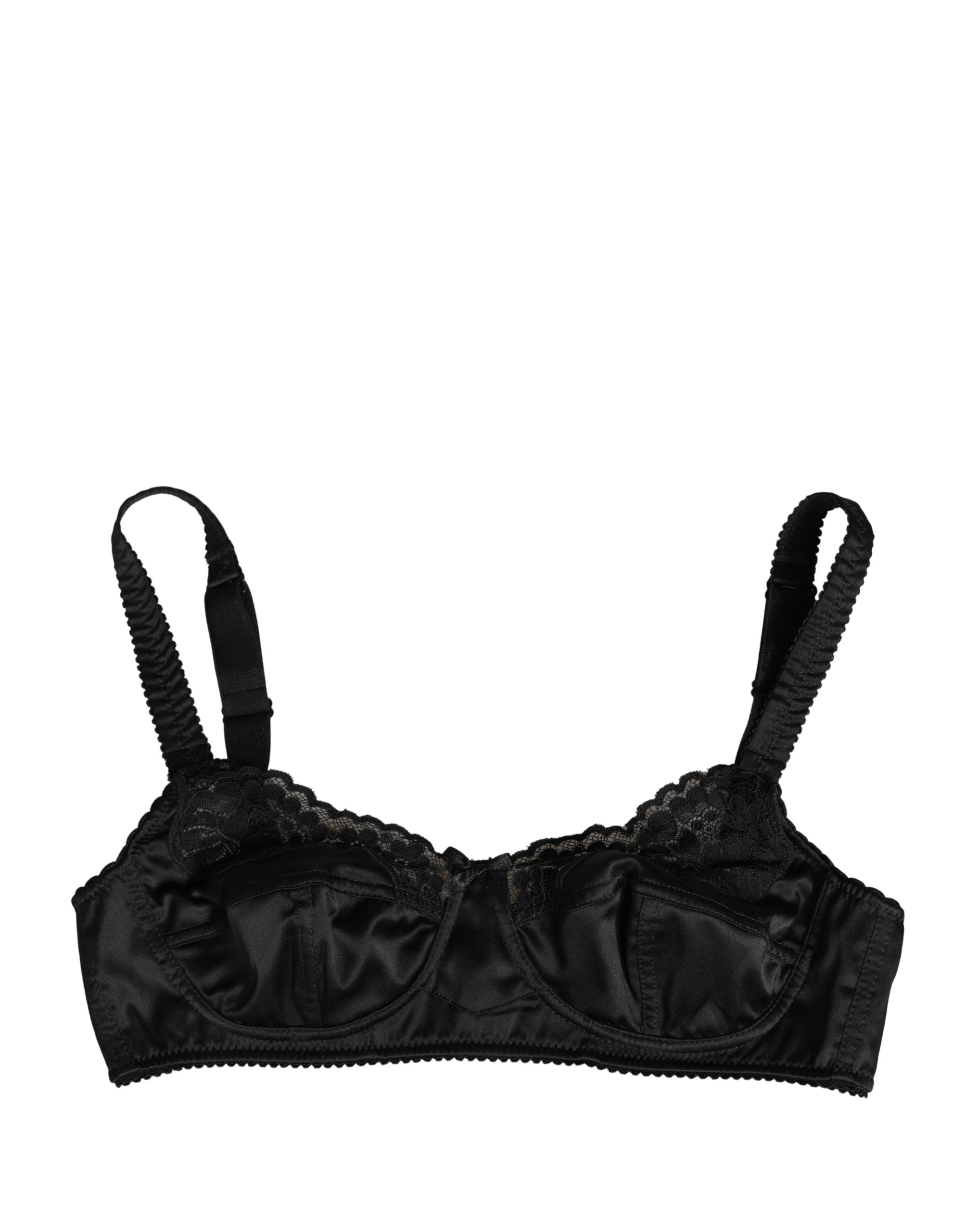 Black Semi-Pad Underwire Balconette Bra Underwear