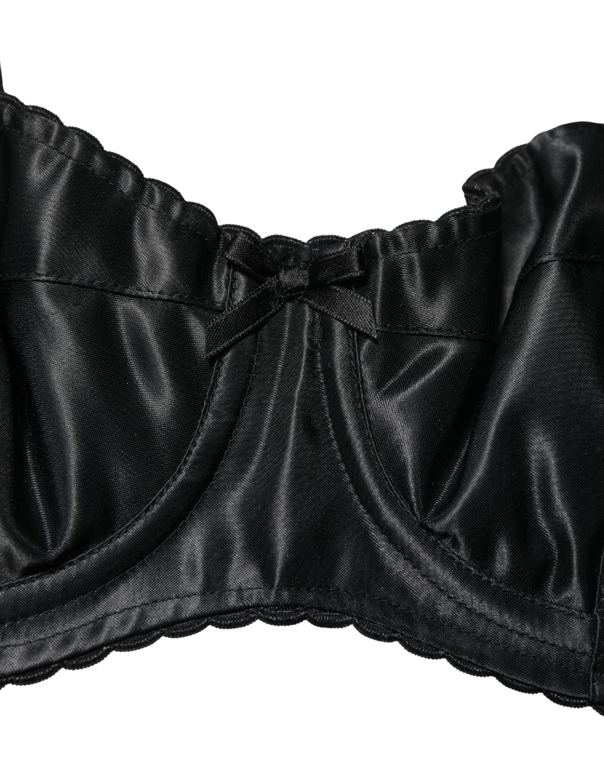 Black Semi-Pad Underwire Balconette Bra Underwear