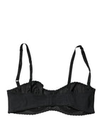 Black Semi-Pad Underwire Balconette Bra Underwear