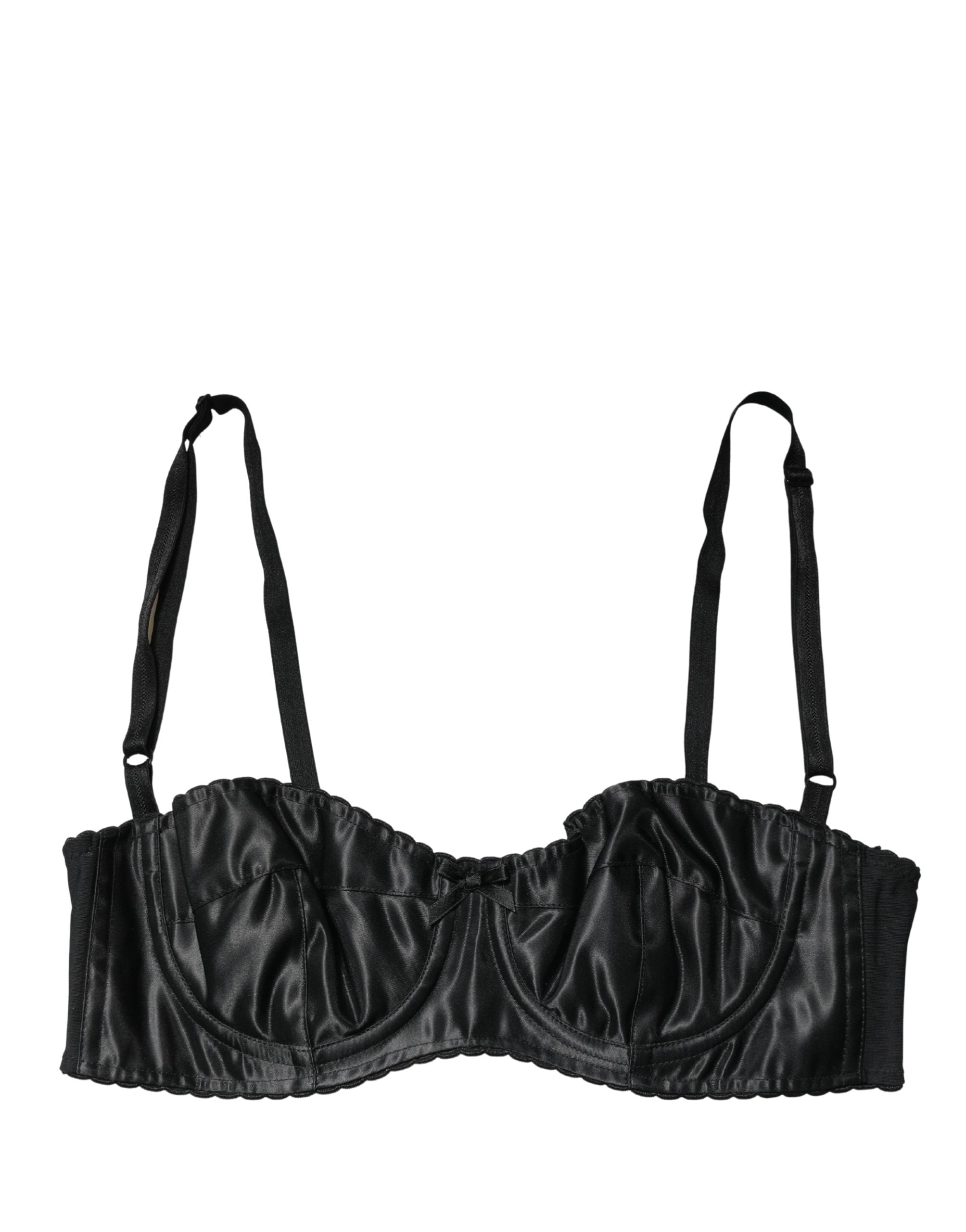 Black Semi-Pad Underwire Balconette Bra Underwear