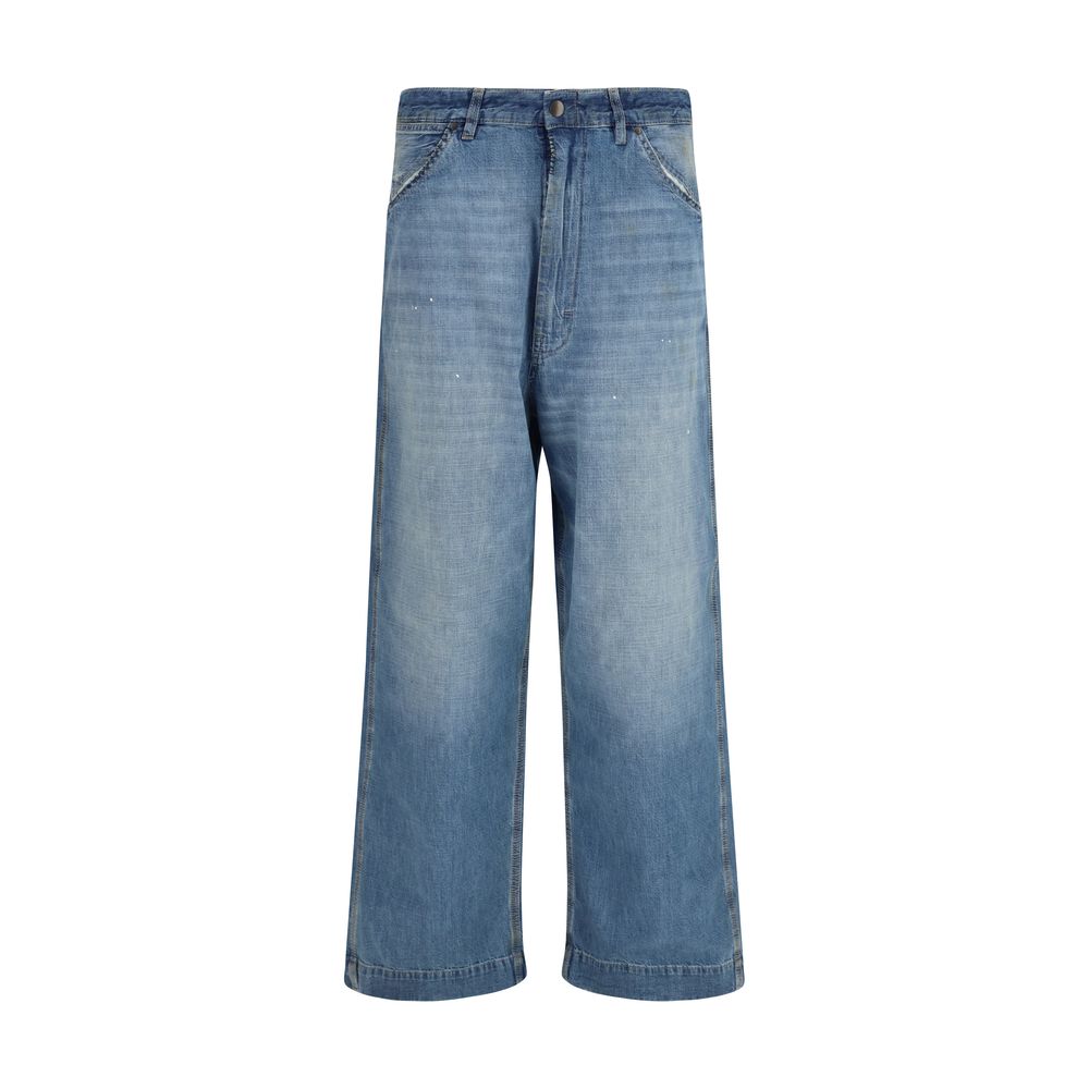 Blue Cotton Relaxed Fit Jeans