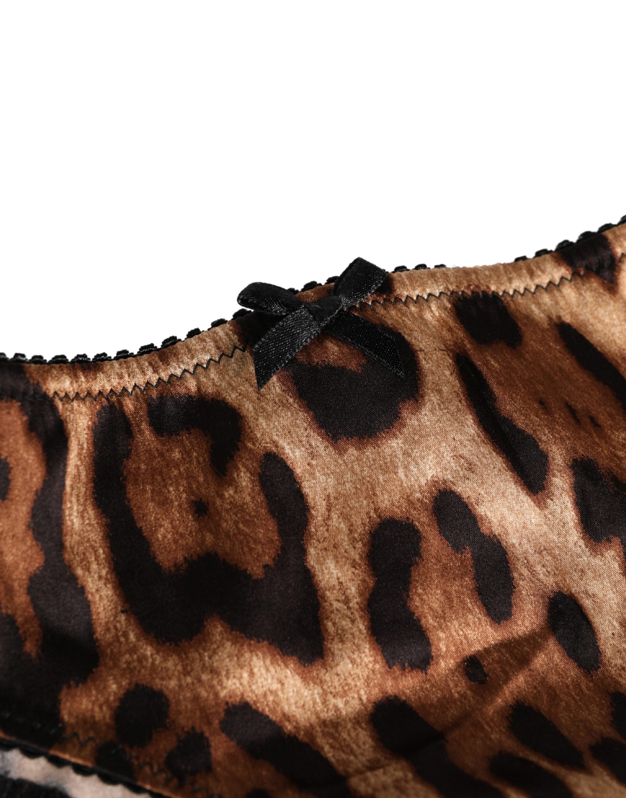 Black Brown Leopard Mid Waist Brief Panty Underwear