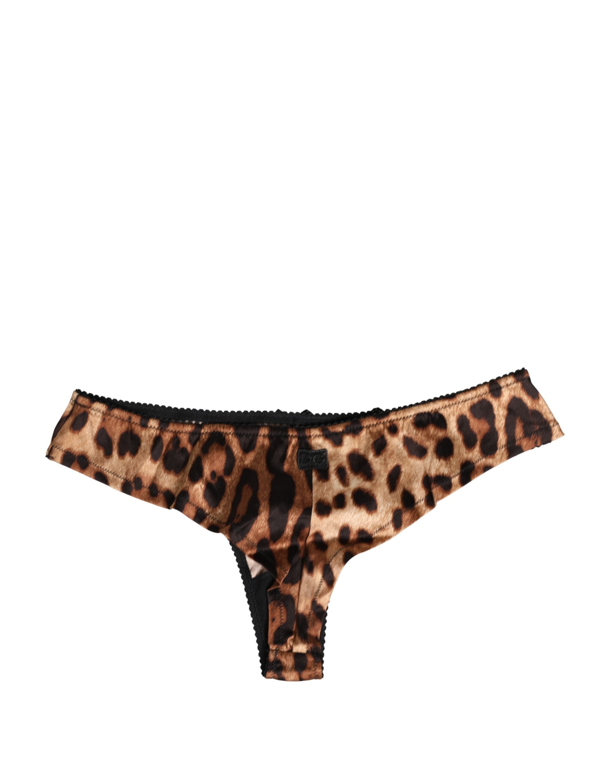Black Brown Leopard Mid Waist Brief Panty Underwear