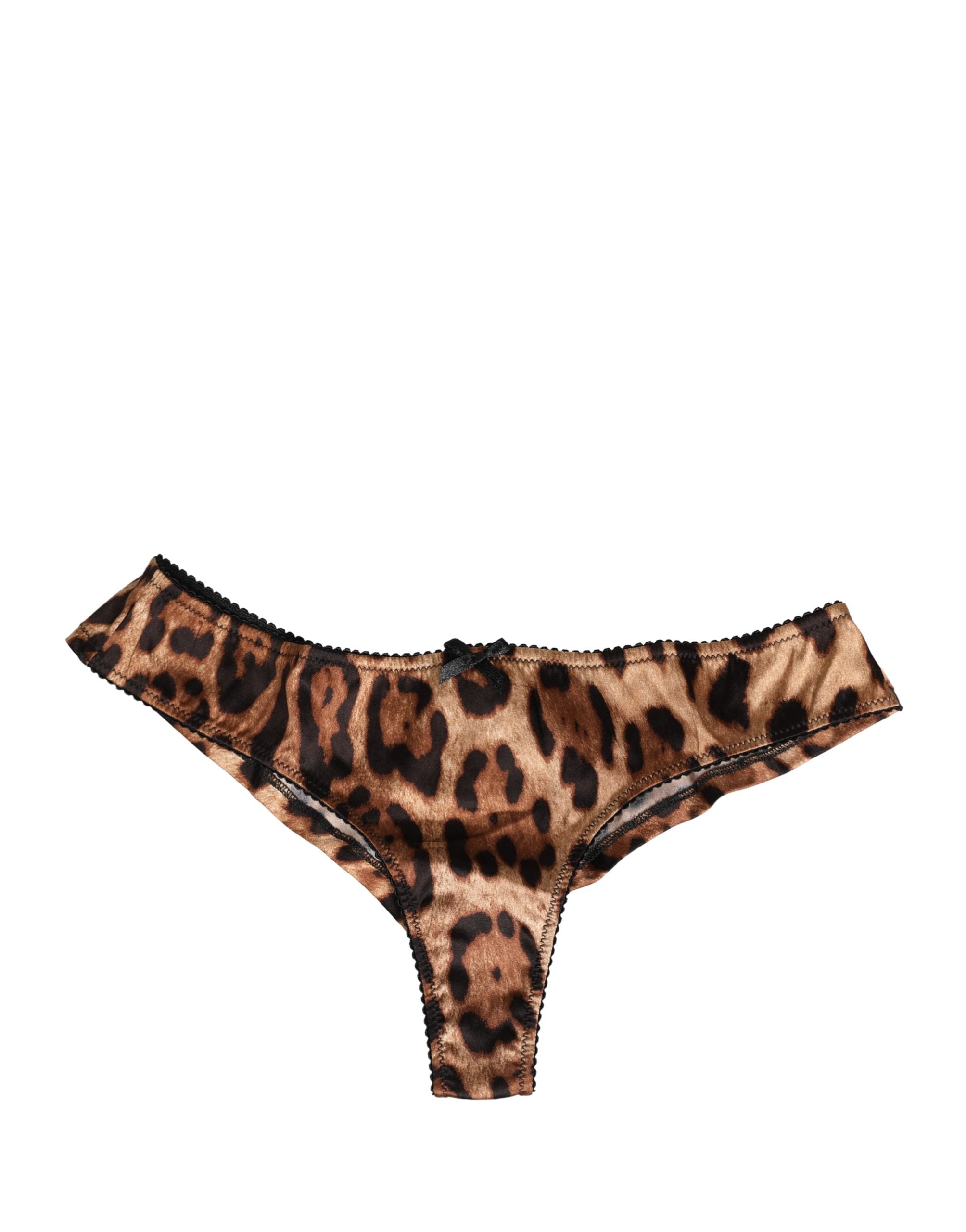 Black Brown Leopard Mid Waist Brief Panty Underwear