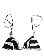 Black White Zebra Bikini Top Bottom Swimwear