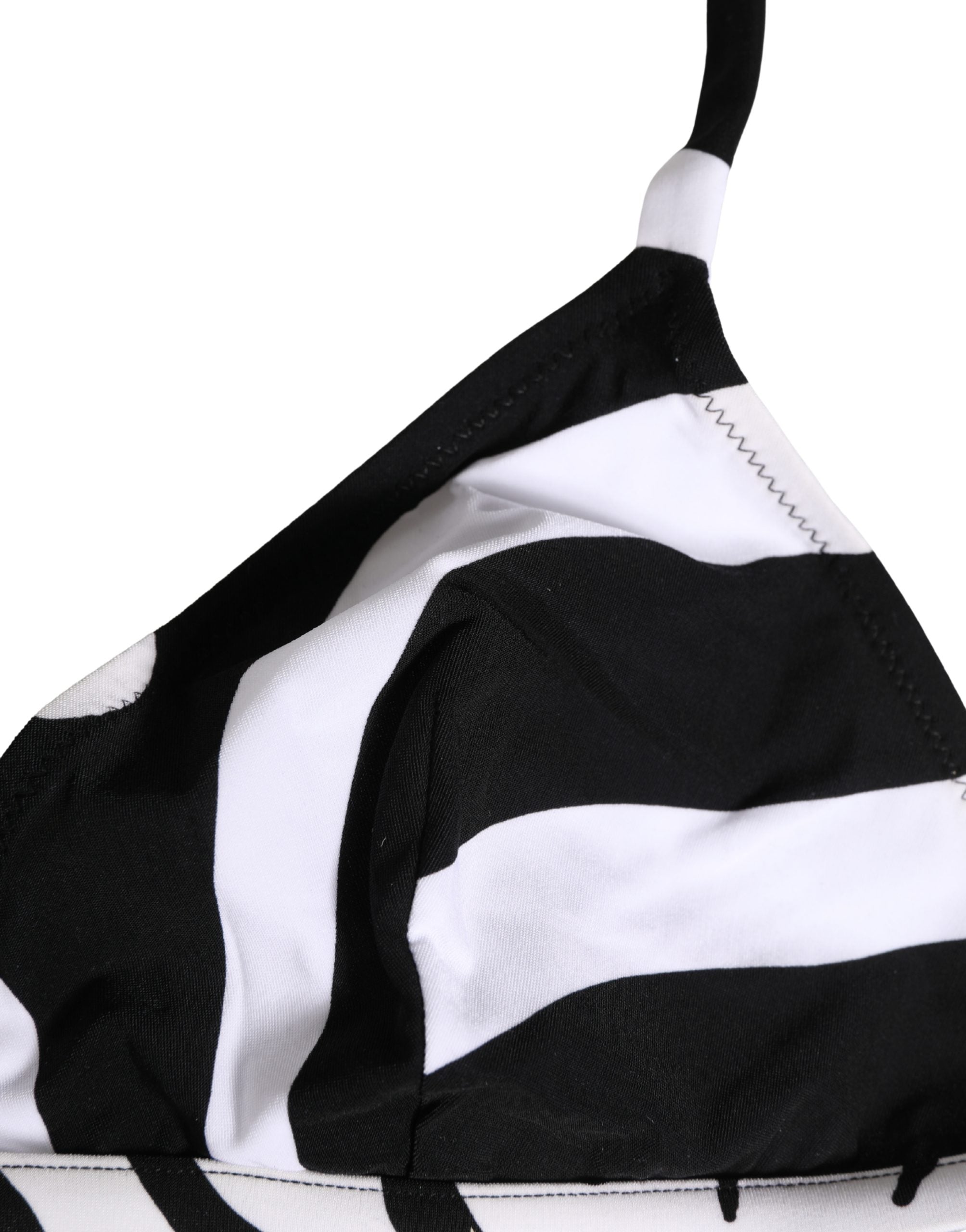 Black White Zebra Bikini Top Bottom Swimwear