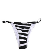 Black White Zebra Bikini Top Bottom Swimwear