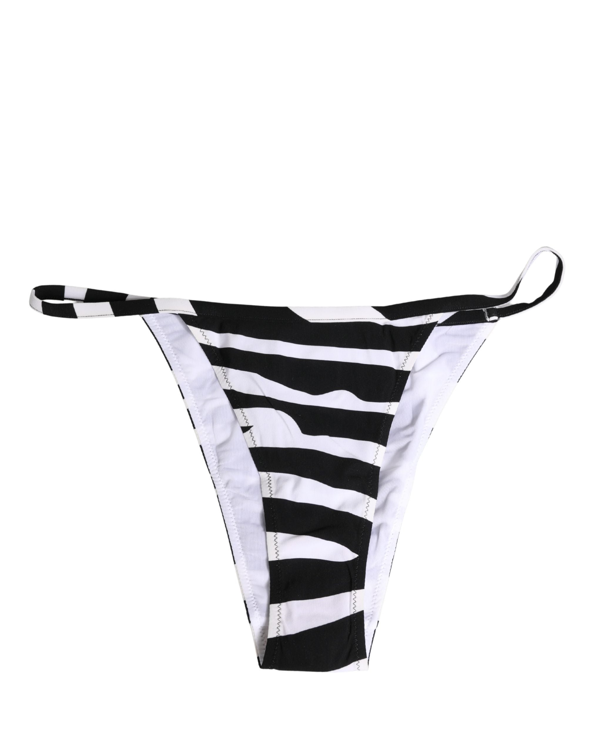 Black White Zebra Bikini Top Bottom Swimwear