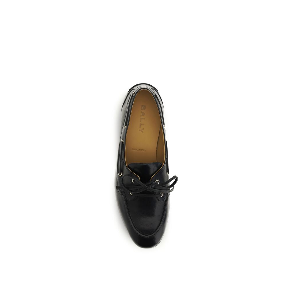 Black Buffalo Leather Slip-On Loafers