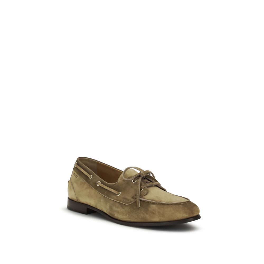 Beige Buffalo Leather Slip-On Loafers