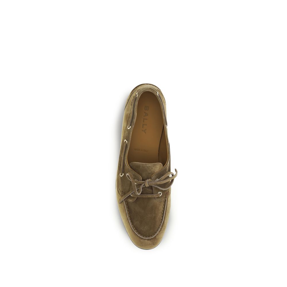 Beige Buffalo Leather Slip-On Loafers