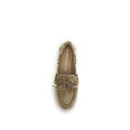 Beige Calf Leather Bos Taurus Slip-On Loafers