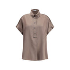 Brown Silk Shortsleeve Shirt