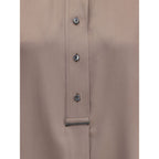 Brown Silk Shortsleeve Shirt