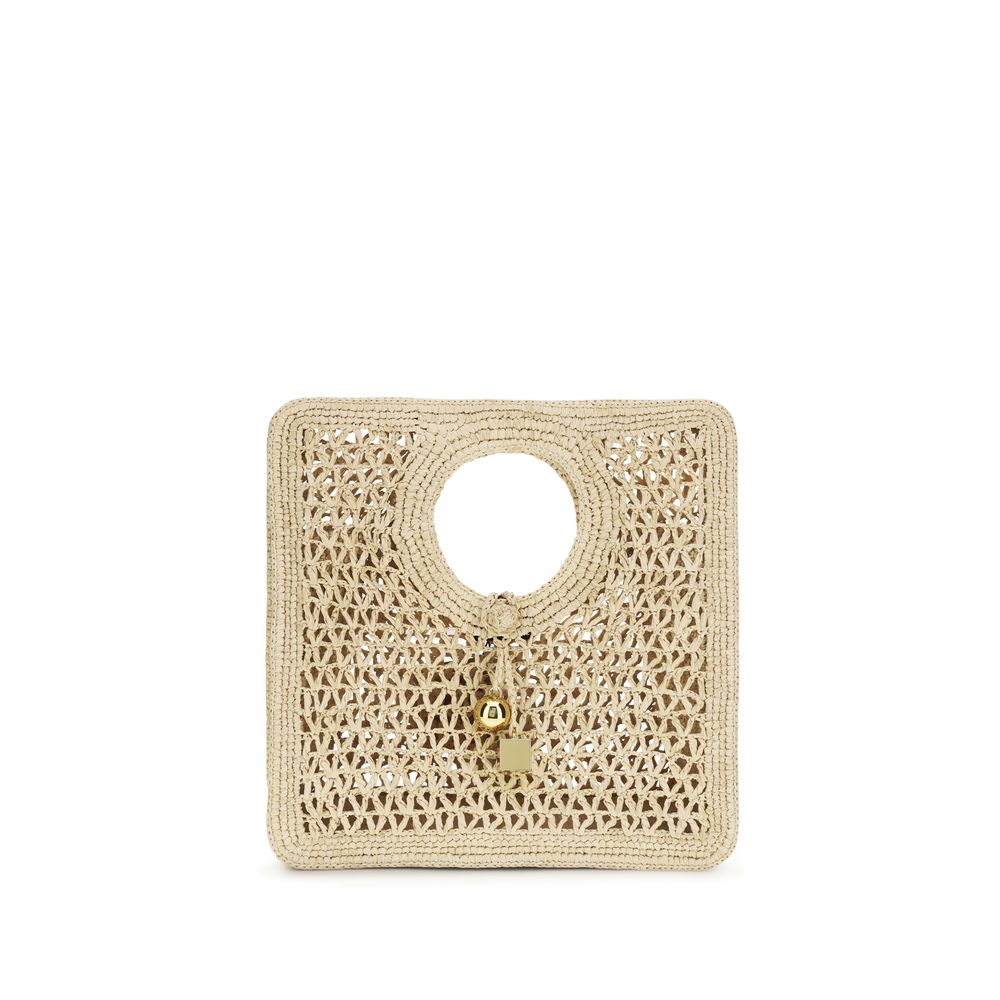 Beige Raffia Handbag