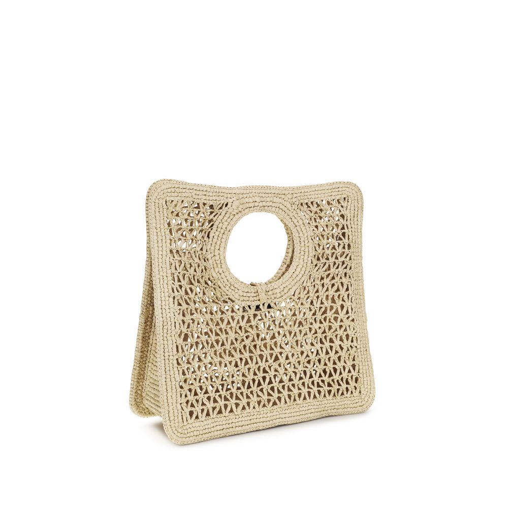 Beige Raffia Handbag