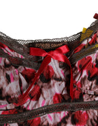 Multicolor CherryPrint Lace Bodysuit Underwear