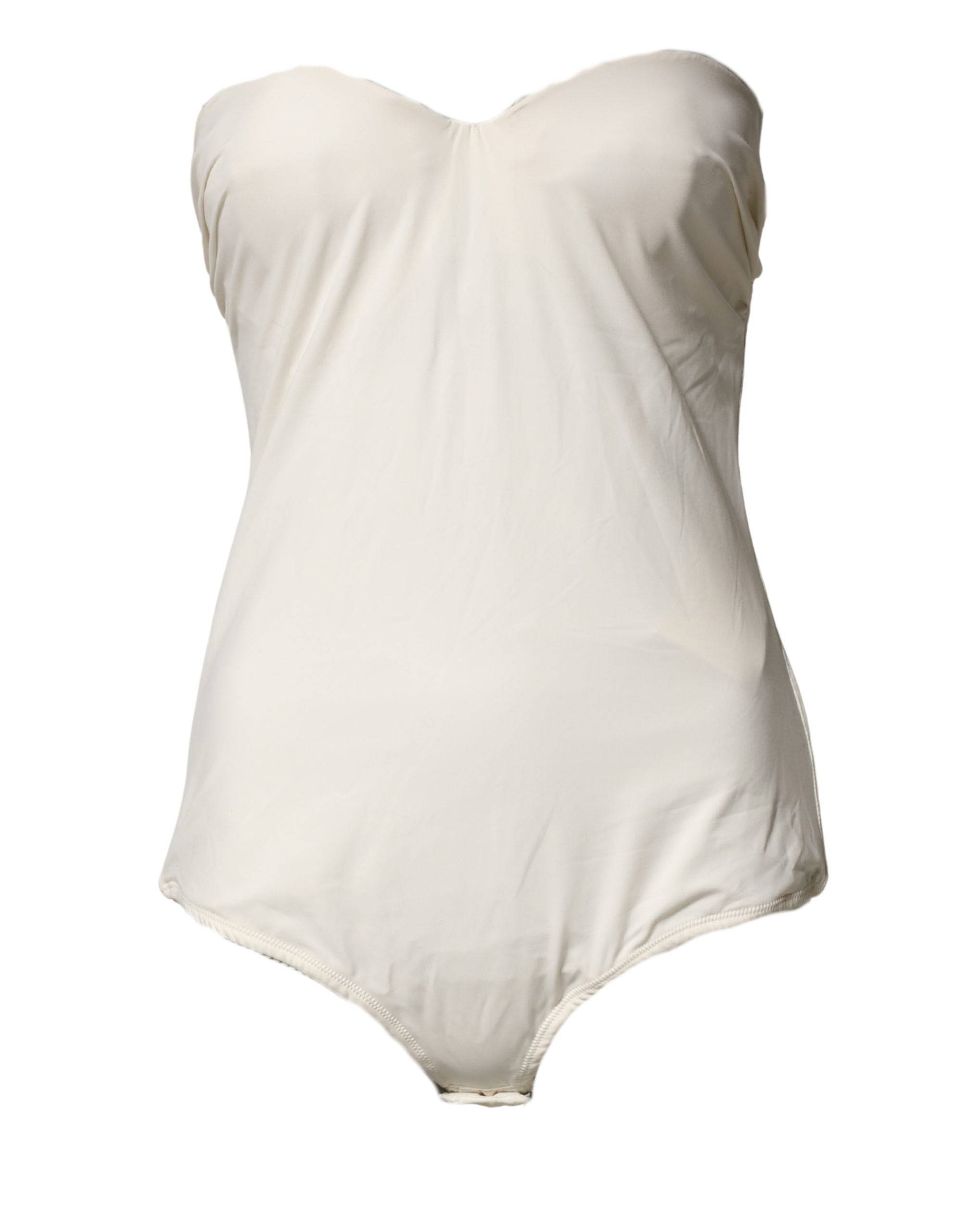 Off White Strapless One Piece Swimsuit Swimwear