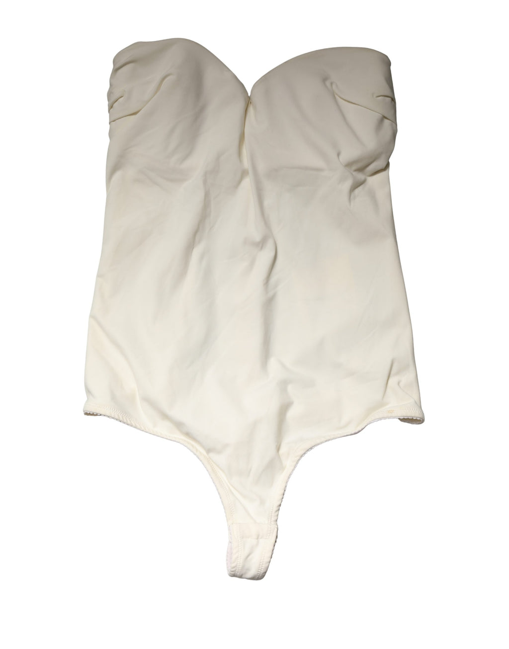 Off White Strapless One Piece Swimsuit Swimwear