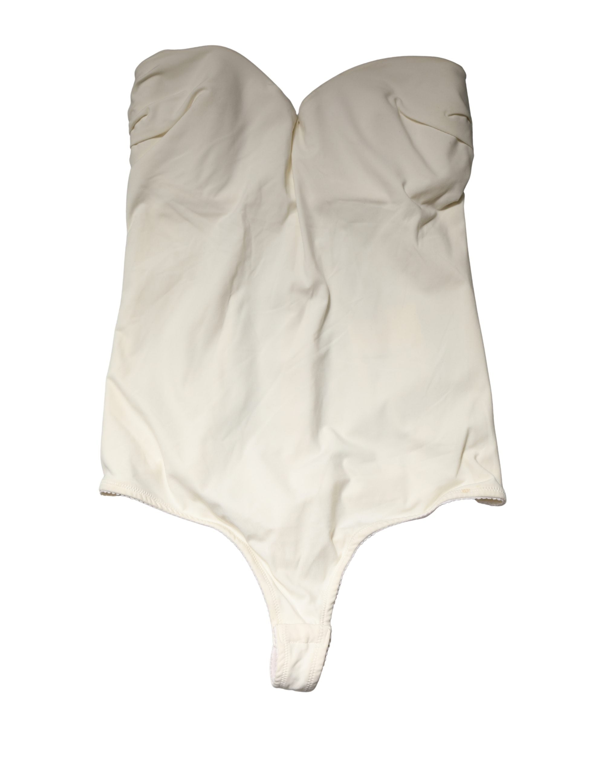 Off White Strapless One Piece Swimsuit Swimwear