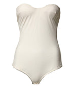 Off White Strapless One Piece Swimsuit Swimwear