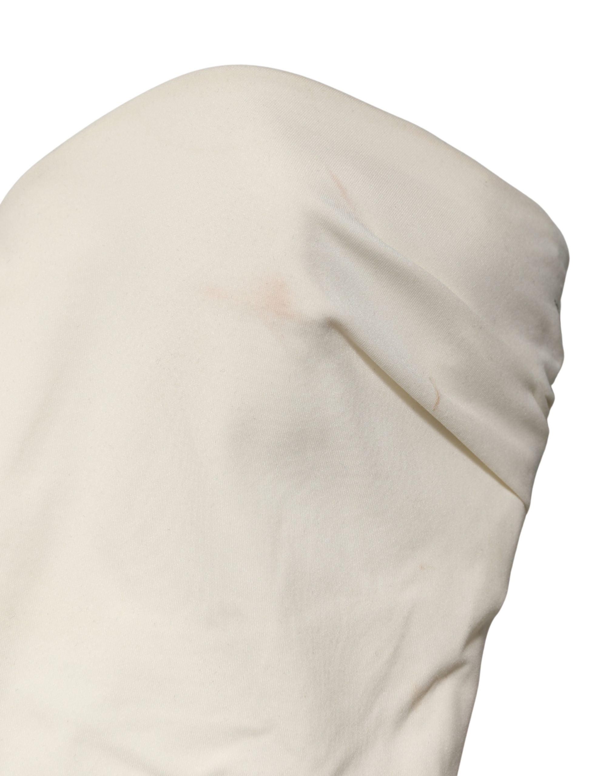 Off White Strapless One Piece Swimsuit Swimwear