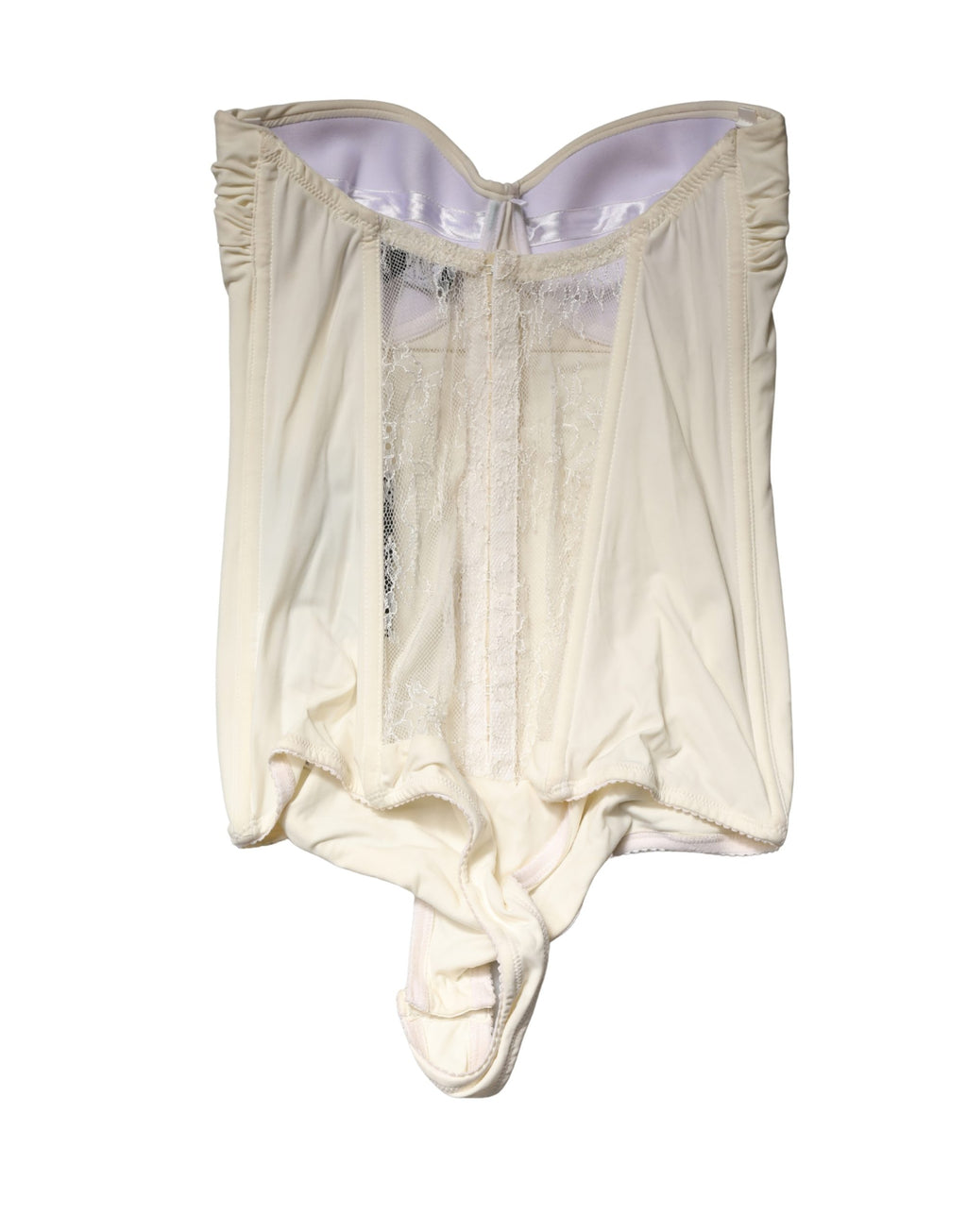 Off White Strapless One Piece Swimsuit Swimwear