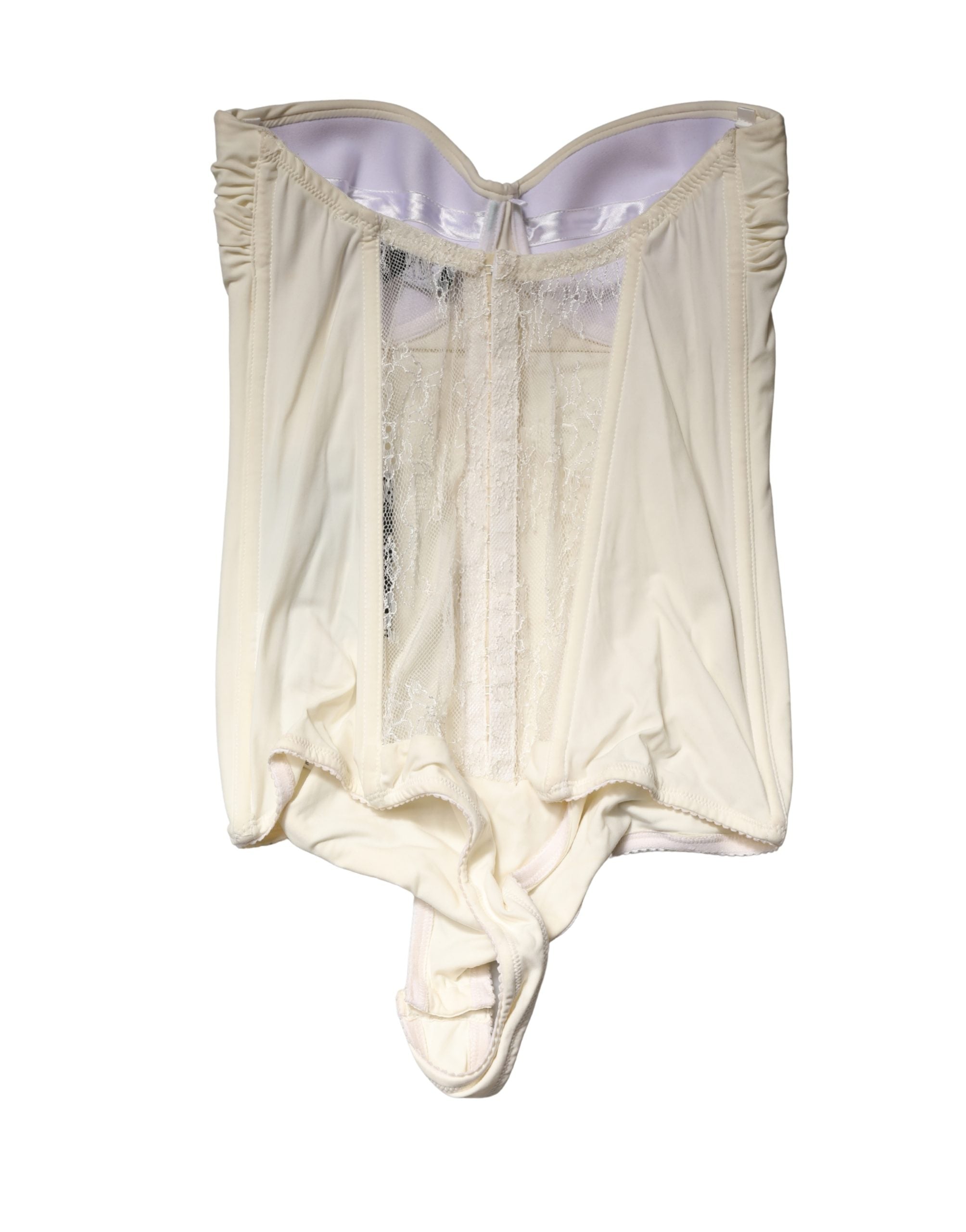 Off White Strapless One Piece Swimsuit Swimwear