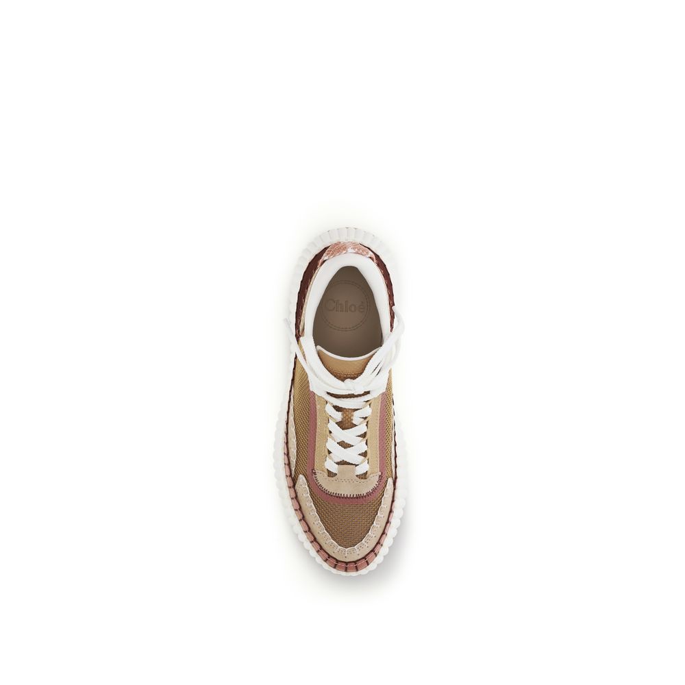 Brown Polyester Chunky Sneakers