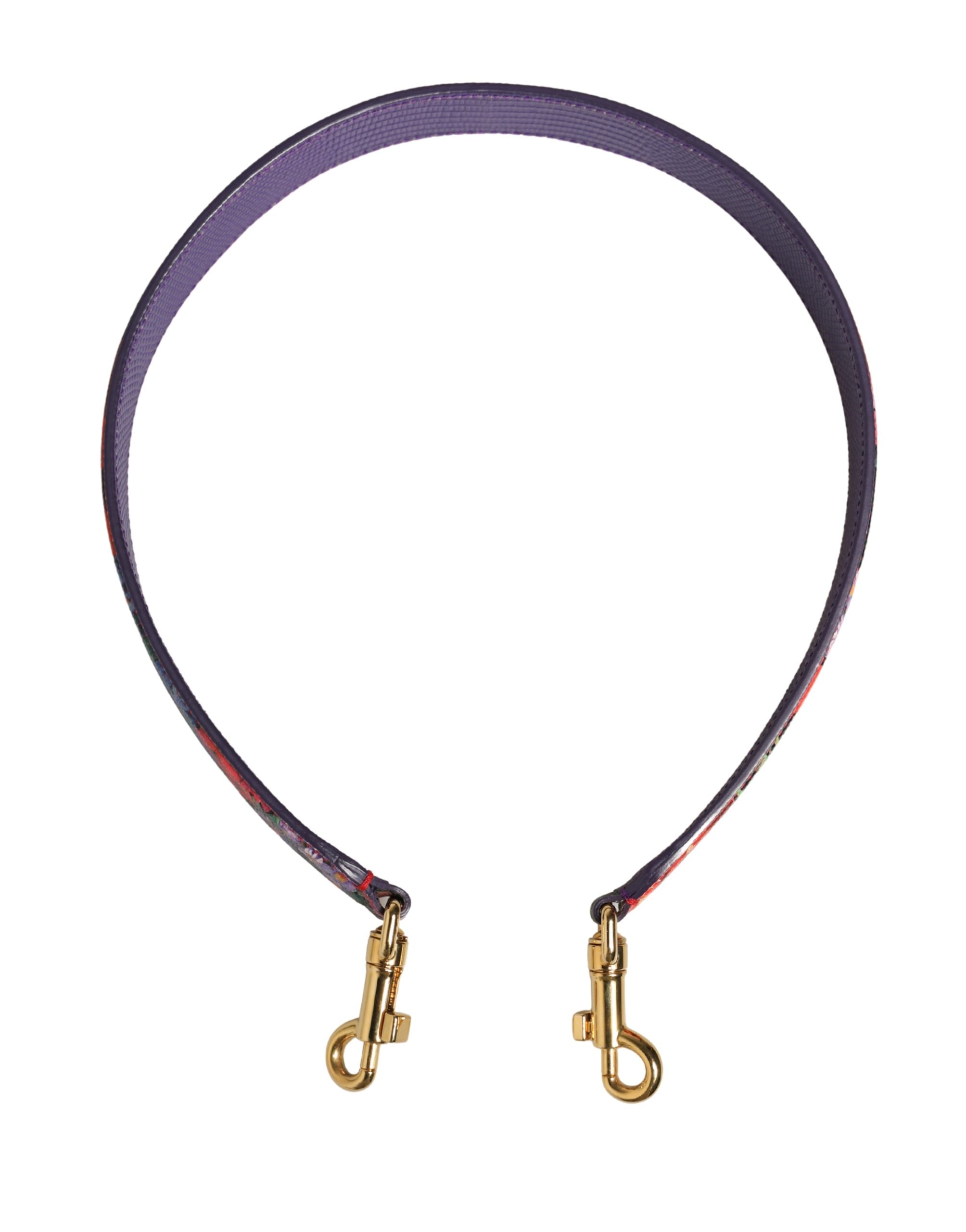 Multicolor Floral Leather Bag Accessory Shoulder Strap