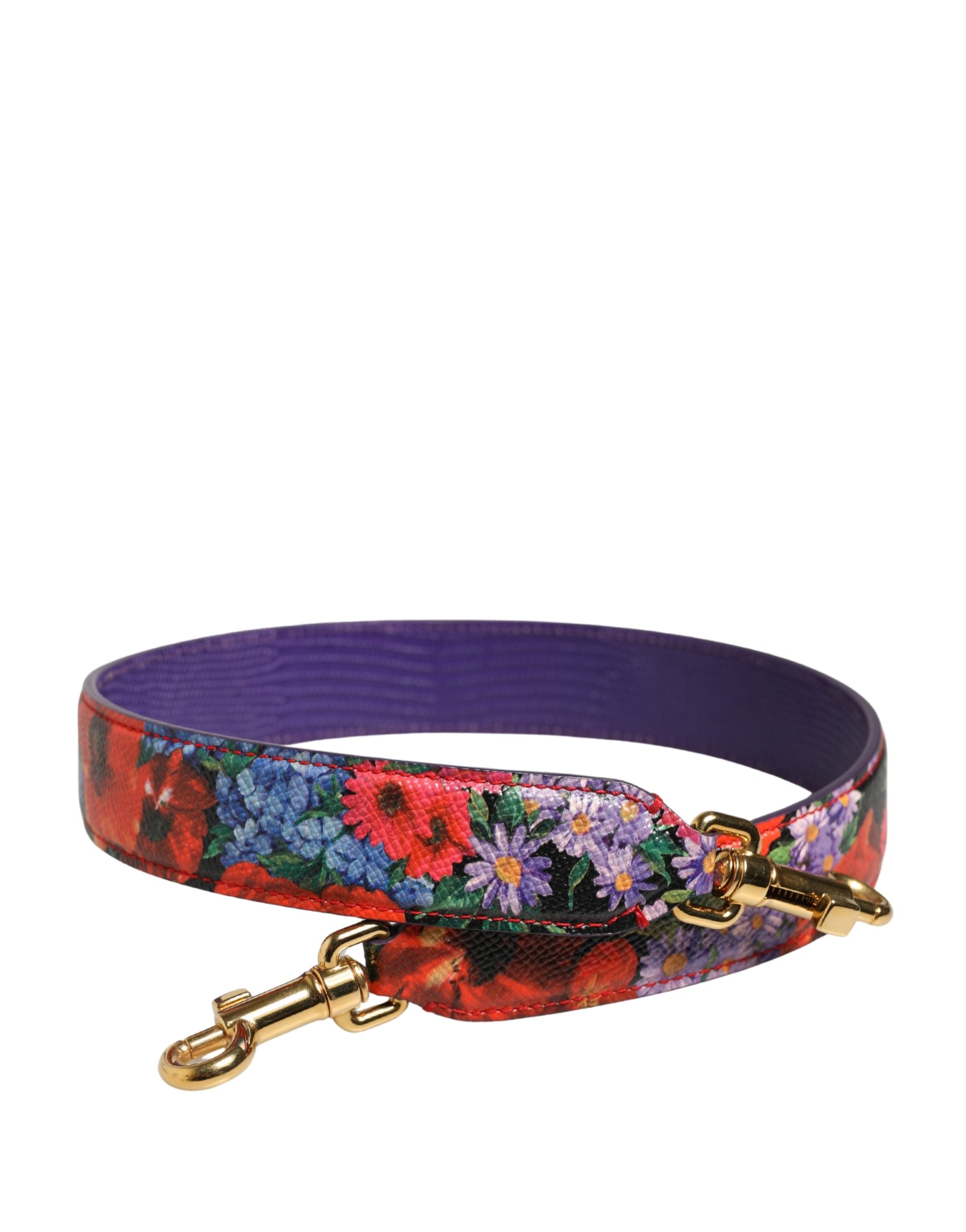 Multicolor Floral Leather Bag Accessory Shoulder Strap