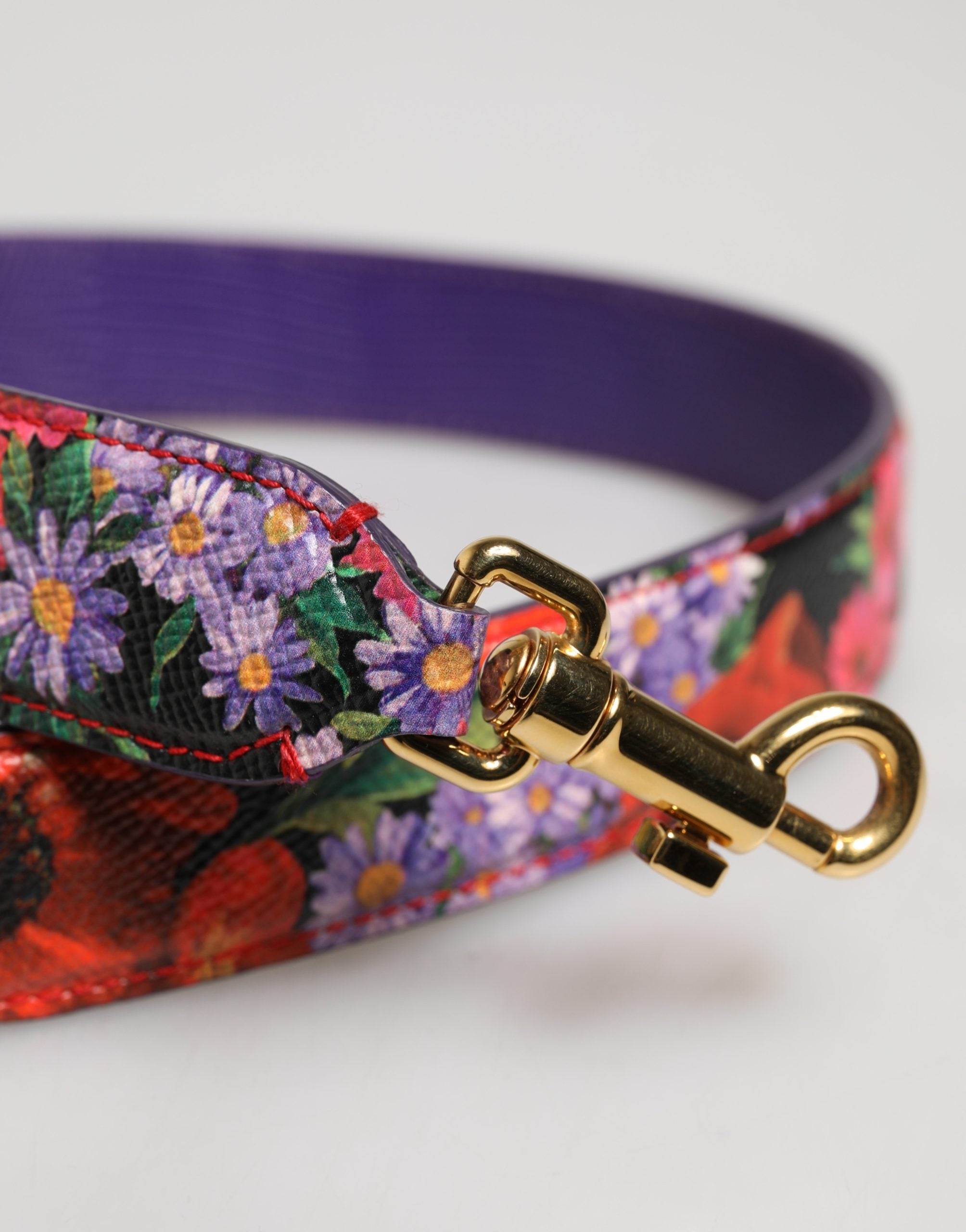 Multicolor Floral Leather Bag Accessory Shoulder Strap