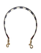 Multicolor Leather Striped Bag Accessory Shoulder Strap