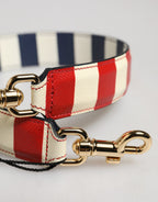 Multicolor Leather Striped Bag Accessory Shoulder Strap