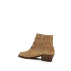 Beige Calf Leather Bos Taurus Ankle Boots