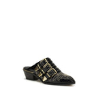 Black Calf Leather Bos Taurus Mules