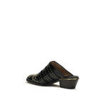 Black Calf Leather Bos Taurus Mules