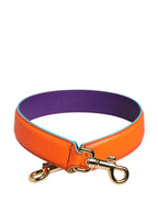 Orange Purple Calf Leather Bag Accessory  Shoulder Strap