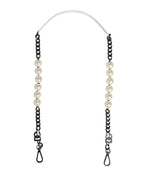 White Leather Silver Chain Bag Accessory Shoulder Strap