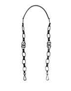 Black Leather Silver Chain Bag Accessory Shoulder Strap
