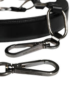 Black Leather Silver Chain Bag Accessory Shoulder Strap
