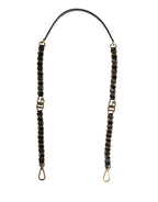 Black Leather Gold Chain Bag Accessory Shoulder Strap