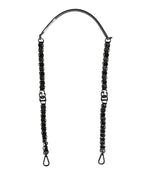 Black Leather Silver Chain Bag Accessory Shoulder Strap