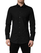 Black MARTINI Cotton Slim Dress Formal Shirt
