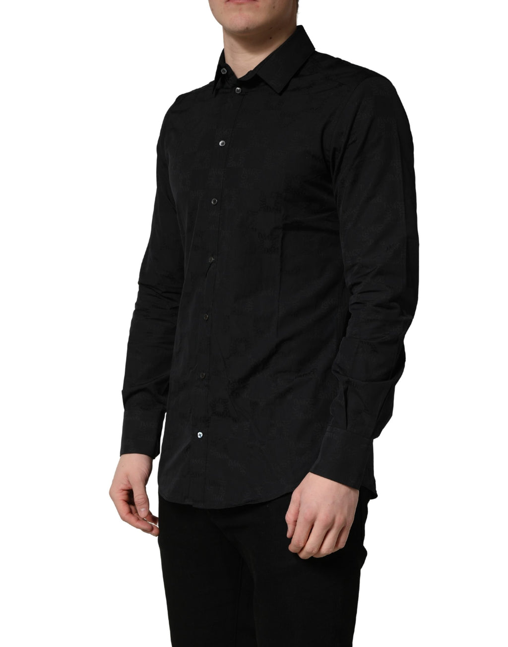 Black MARTINI Cotton Slim Dress Formal Shirt
